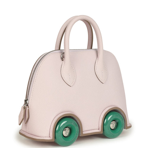 Hermes Bolide On Wheels 1923 Mauve Pale and Vert Vertigo Epsom Palladium Hardware