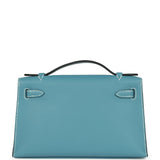 Hermes Kelly Pochette Blue Jean Swift Gold Hardware - Thumbnail View 4