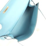 Hermes Kelly Pochette Blue Jean Swift Gold Hardware - Thumbnail View 8