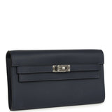 Hermes Kelly Wallet To Go Bleu Nuit Evercolor Palladium Hardware