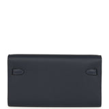 Hermes Kelly Wallet To Go Bleu Nuit Evercolor Palladium Hardware
