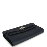 Hermes Kelly Wallet To Go Bleu Nuit Evercolor Palladium Hardware