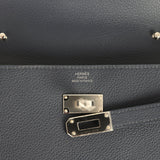 Hermes Kelly Wallet To Go Bleu Nuit Evercolor Palladium Hardware