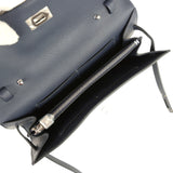 Hermes Kelly Wallet To Go Bleu Nuit Evercolor Palladium Hardware