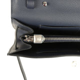 Hermes Kelly Wallet To Go Bleu Nuit Evercolor Palladium Hardware