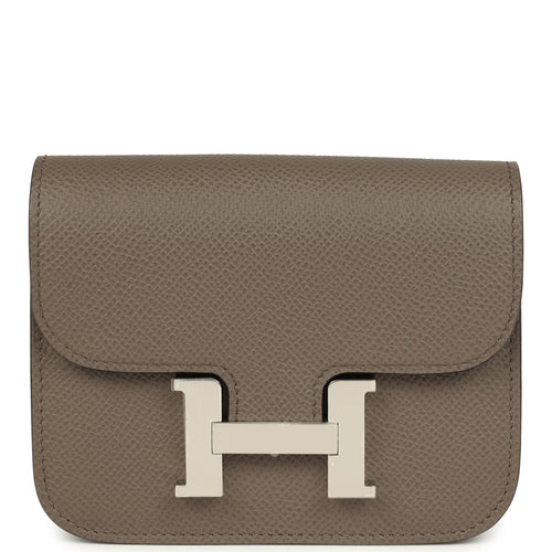 Hermes Constance Slim Wallet Etain Epsom Palladium Hardware