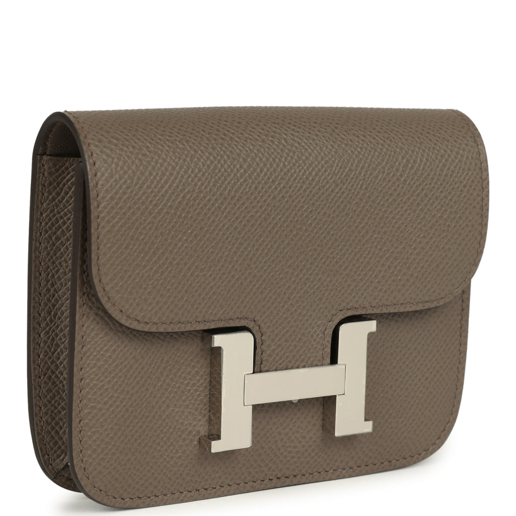 Hermes Constance Slim Wallet Etain Epsom Palladium Hardware