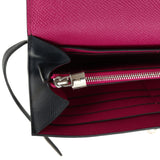 Hermes Kelly Long Wallet Bleu Indigo Verso Epsom Palladium Hardware