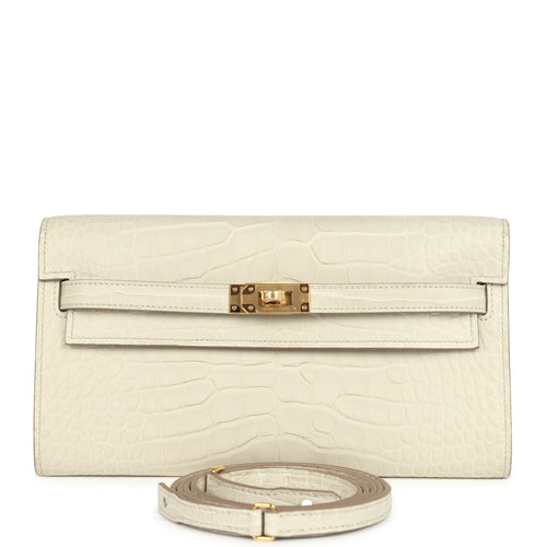 Hermes Kelly Wallet To Go Beton Matte Alligator Gold Hardware