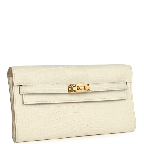 Hermes Kelly Wallet To Go Beton Matte Alligator Gold Hardware