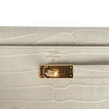 Hermes Kelly Wallet To Go Beton Matte Alligator Gold Hardware