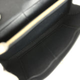 Pre-owned Hermes Kelly Wallet To Go Black Shiny Alligator Gold Hardware