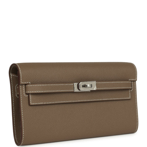 Hermes Kelly Wallet To Go Etoupe Epsom Palladium Hardware