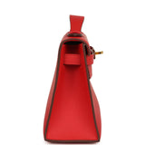 Hermes Kelly Pochette Rouge Radieux Swift Gold Hardware