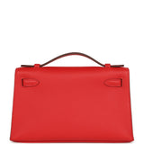 Hermes Kelly Pochette Rouge Radieux Swift Gold Hardware