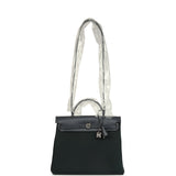 Hermes Herbag Zip PM 31 Vert Cypres Officier Canvas and Ardoise Vache Hunter Palladium Hardware