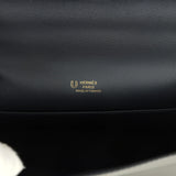 Pre-owned Hermes Special Order (HSS) Kelly Pochette Gris Meyer and Caban Swift Permabrass Hardware