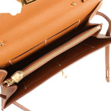 Pre-owned Hermes Kelly Wallet To Go Gold Epsom Gold Hardware