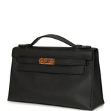 Pre-owned Hermes Special Order (HSS) Kelly Pochette Black Epsom Gold Hardware