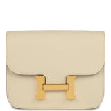 Hermes Constance Slim Wallet Craie Epsom Gold Hardware - Thumbnail View 1