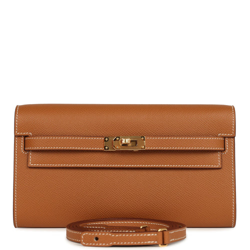 Hermes Kelly Wallet To Go Gold Epsom Gold Hardware
