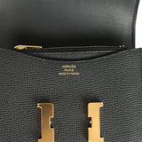 Hermes Constance Slim Wallet Black Epsom Gold Hardware