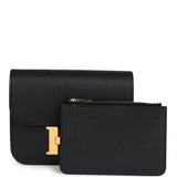 Hermes Constance Slim Wallet Black Epsom Gold Hardware