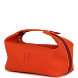 Hermes Bride A Brac Carre Case PM Feu Canvas Palladium Hardware