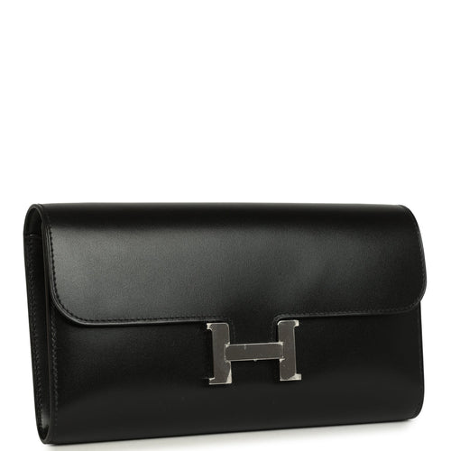 Hermes Constance Wallet To Go Black Box Palladium Hardware
