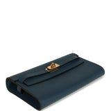 Hermes Kelly Wallet To Go Bleu De Prusse Evercolor Gold Hardware