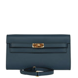 Hermes Kelly Wallet To Go Bleu De Prusse Evercolor Gold Hardware