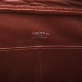 Pre-owned Hermes Plume Elan 28 Miel Shiny Alligator Palladium Hardware