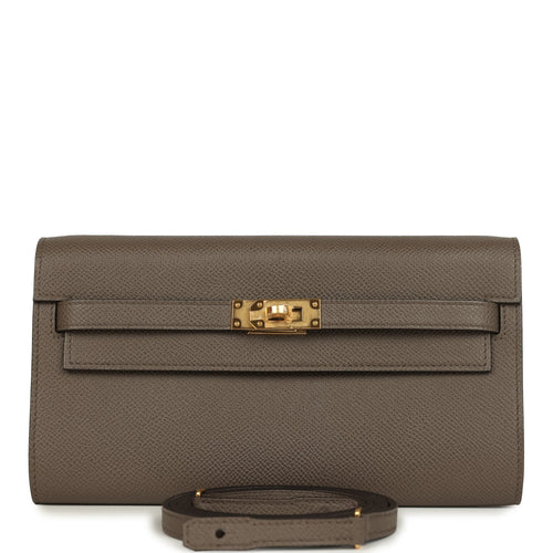 Hermes Kelly Wallet To Go Etain Epsom Gold Hardware