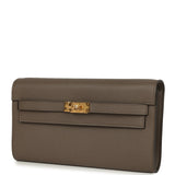Hermes Kelly Wallet To Go Etain Epsom Gold Hardware