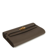 Hermes Kelly Wallet To Go Etain Epsom Gold Hardware