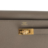 Hermes Kelly Wallet To Go Etain Epsom Gold Hardware