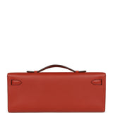 Pre-owned Hermes Kelly Cut Brique Swift Palladium Hardware