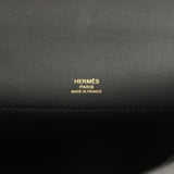 Pre-owned Hermes Kelly Cut Black Swift Gold Hardware