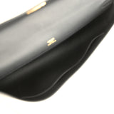 Pre-owned Hermes Kelly Cut Black Swift Gold Hardware