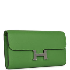 Hermes Constance Wallet To Go Vert Yucca Epsom Palladium Hardware
