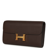 Hermes Constance Wallet To Go  Moka Evercolor Gold Hardware