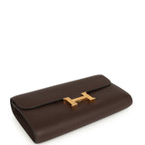 Hermes Constance Wallet To Go  Moka Evercolor Gold Hardware