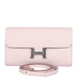 Hermes Constance Wallet To Go Mauve Pale Evercolor Palladium Hardware