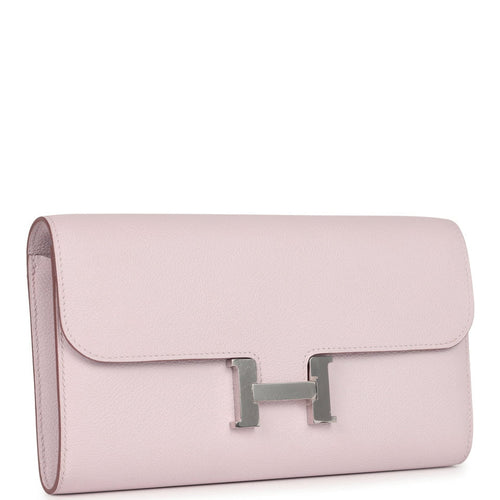 Hermes Constance Wallet To Go Mauve Pale Evercolor Palladium Hardware