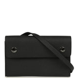 Hermes Hermesnap Wallet Black Epsom Lacquered Palladium Hardware