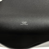 Hermes Hermesnap Wallet Black Epsom Lacquered Palladium Hardware