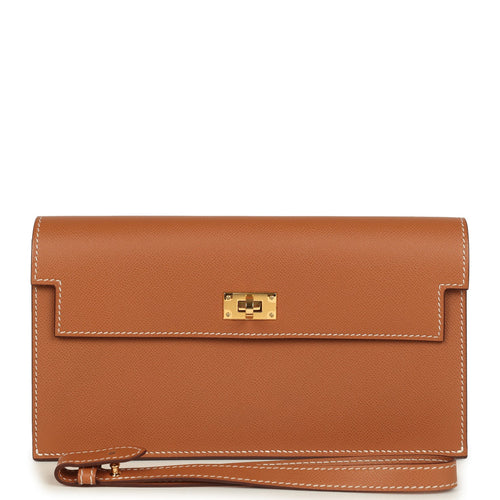 Hermes Kelly Pocket Long Wallet Gold Madame Gold Hardware