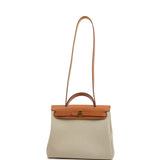 Hermes Herbag Zip PM 31 Beton Toile H & Fauve Vache Hunter Gold Hardware