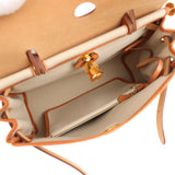 Hermes Herbag Zip PM 31 Beton Toile H & Fauve Vache Hunter Gold Hardware