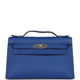 Hermes Kelly Pochette Bleu Royal Swift Palladium Hardware